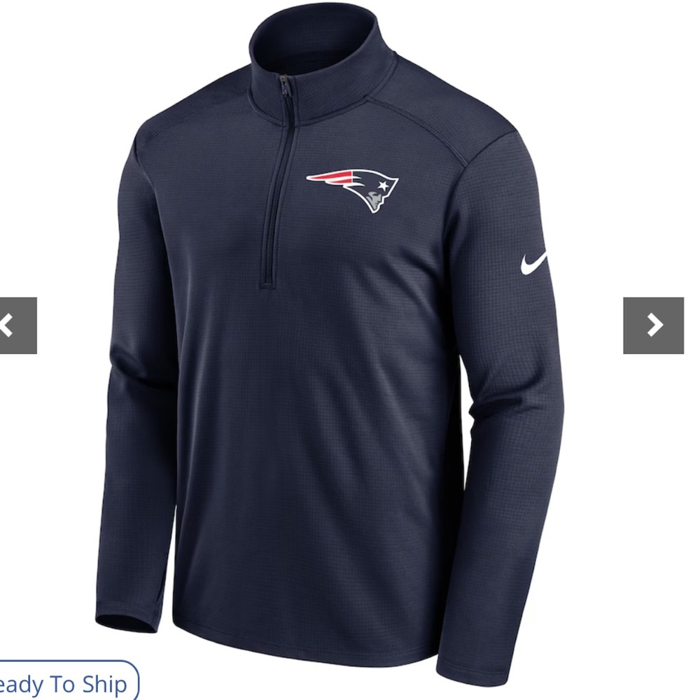 Nike New England Patriots Nike Navy Logo Half-Zip Jacket